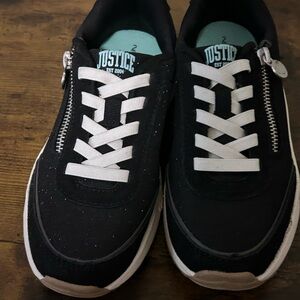 Justice Black Sneakers with White Laces